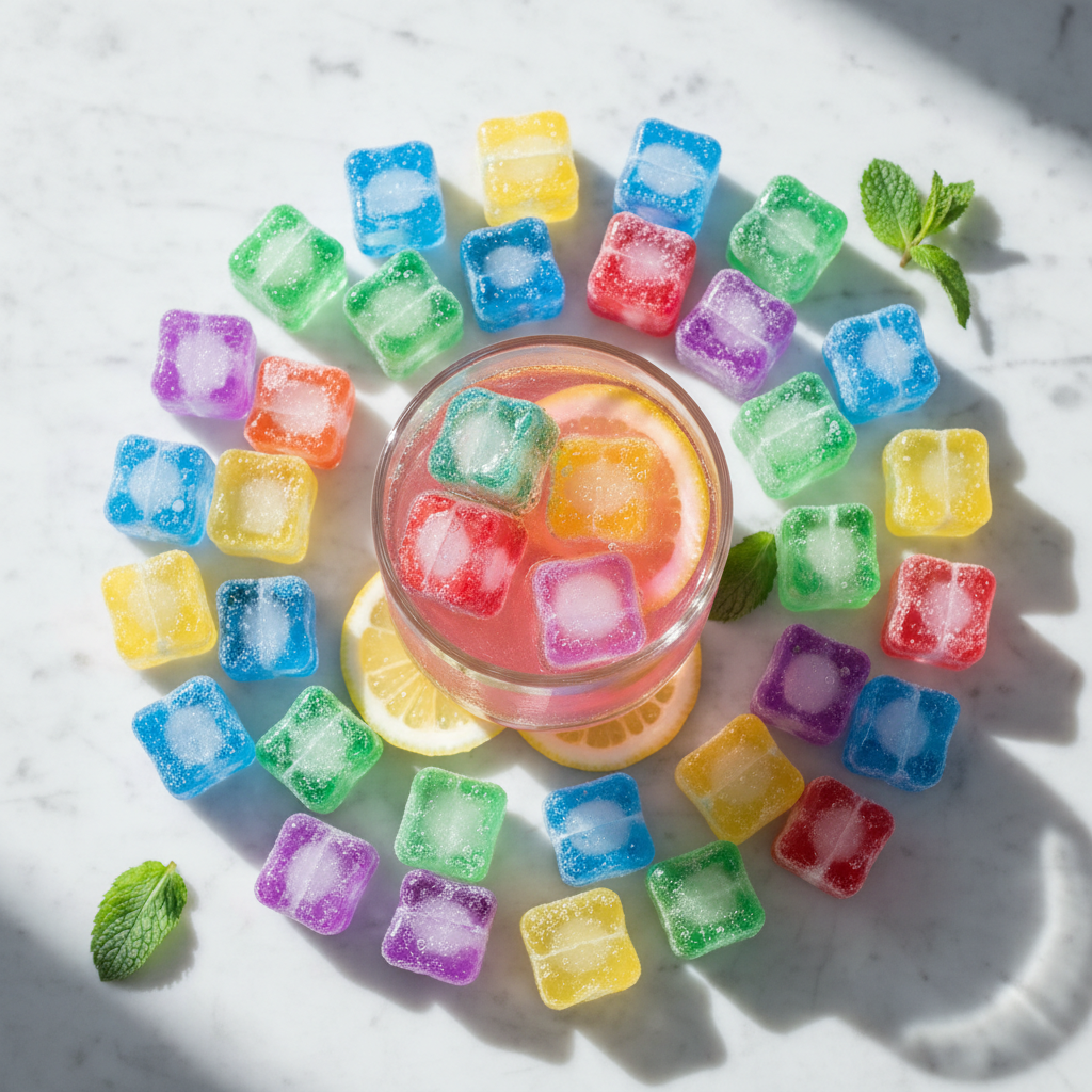 Flat lay cubetti marmo